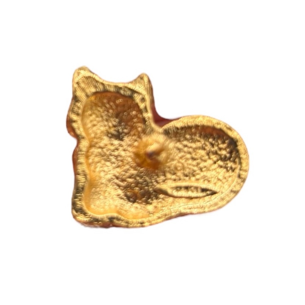 Vintage Avon Gold-Tone Cat Pin with Pearl Cabochon Belly - Picture 5 of 6